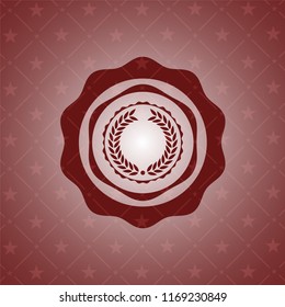 laurel wreath icon inside retro style red emblem