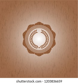 laurel wreath icon inside retro style wood emblem