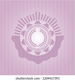 laurel wreath icon inside retro style pink emblem