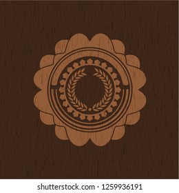 laurel wreath icon inside retro style wooden emblem