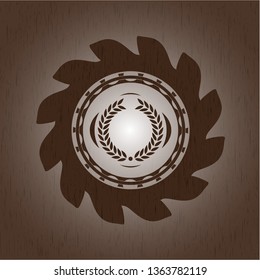 laurel wreath icon inside retro style wood emblem
