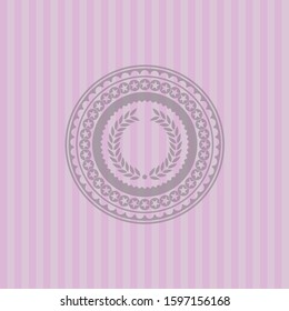 laurel wreath icon inside retro style pink emblem