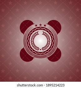 laurel wreath icon inside retro style red emblem. 