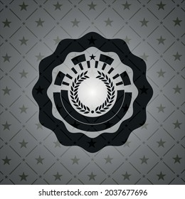 icono de laurel wreath dentro del emblema negro estilo retro. 