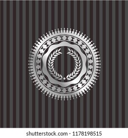 laurel wreath icon inside silver badge or emblem