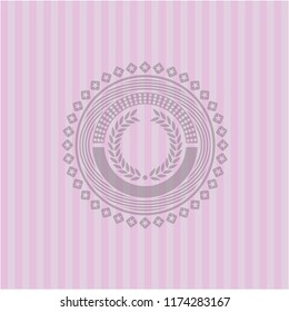 laurel wreath icon inside vintage pink emblem