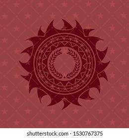 laurel wreath icon inside vintage red emblem