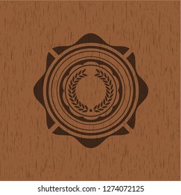 laurel wreath icon inside wood signboards