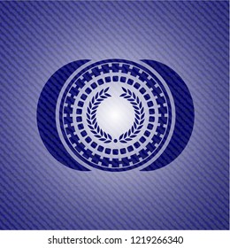 laurel wreath icon with jean texture