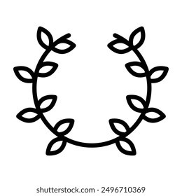 laurel wreath icon linear logo mark in black and white