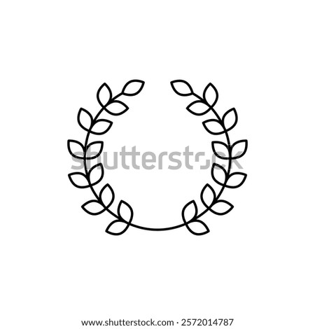 Laurel wreath icon in liner stroke style