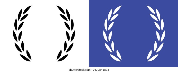 Laurel wreath icon logo set vector