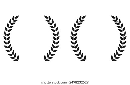 Laurel wreath icon,  logo, symbol, sign. Black Leaf. Vector illustration.