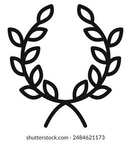laurel wreath icon mark in filled style