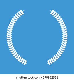 Laurel Wreath icon on blue background.
