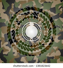laurel wreath icon on camouflage texture