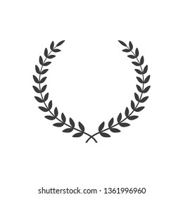 Laurel wreath icon on white background. Vector Illustration