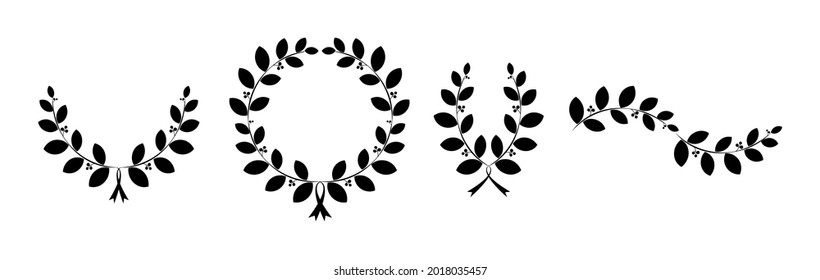 Laurel wreath icon on white background