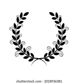 Laurel wreath icon on white background