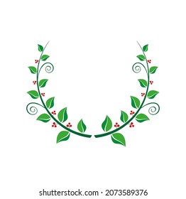 Icono de la corona de laurel sobre fondo blanco