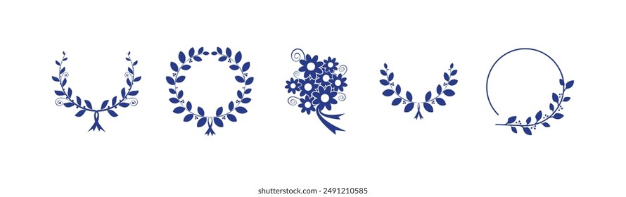 Laurel wreath icon on white background