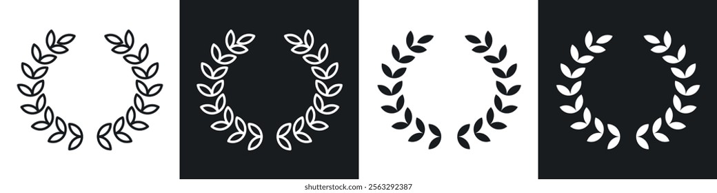 Laurel wreath icon pack for app and website ui designs.