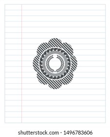 laurel wreath icon pencil draw. Vector Illustration. Detailed.
