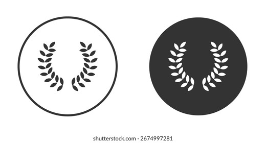 Pictograma de icono de corona de laurel. Ilustración de contorno de Vector aislado sobre fondo blanco.