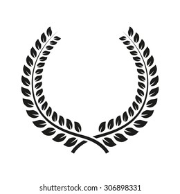The laurel wreath icon. Prize and reward, honors symbol. Flat Vector illustration. Button Set
