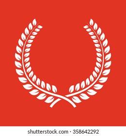 The laurel wreath icon. Prize and reward, honors symbol. Flat Vector illustration. Button Set