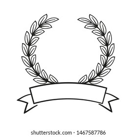 Laurel wreath icon in retro style