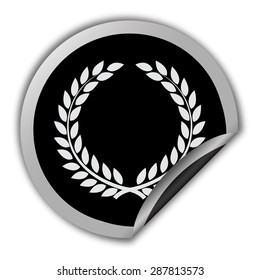  laurel wreath icon - round vector sticker