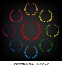 Laurel Wreath icon set