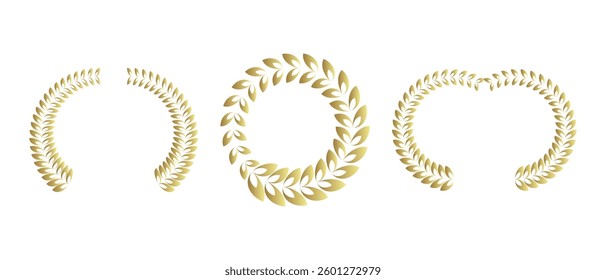 laurel wreath icon set. laurel wreath award icon set. vector illustration.