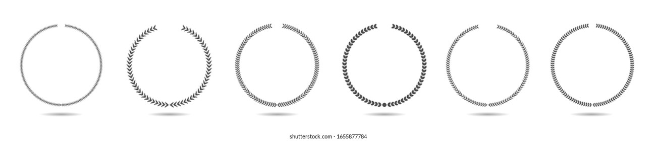 Laurel wreath icon set over white background. Simple thin laurel wreath Award ceremony symbols, victory concept icons