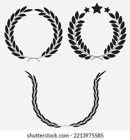 conjunto de iconos de laurel wreath simple