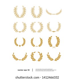 laurel wreath Icon set Symbol Logo Template