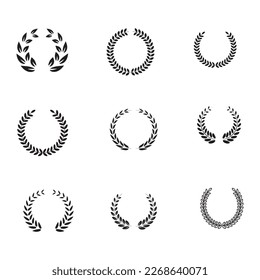 icono de laurel wreath conjunto ilustración vectorial en fondo blanco..eps