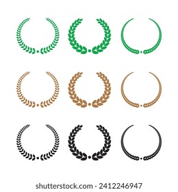 Laurel Wreath Icon Set Vector Design.