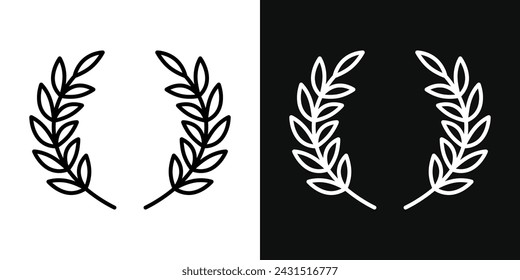 Laurel Wreath Icon Set. Vector Illustration