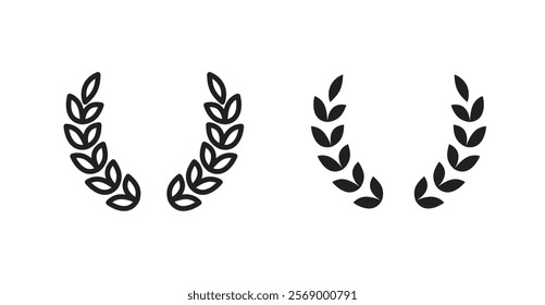 Laurel wreath icon set vector graphics designs