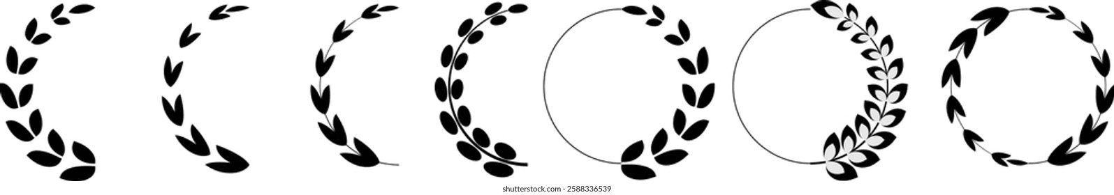 Laurel wreath icon set. vector eps10