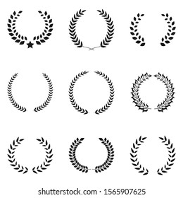 laurel wreath icon set. Vintage frames collection