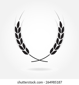 Laurel wreath icon or sign isolated on white background. Vector illustration.