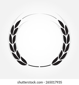 Laurel wreath icon or sign isolated on white background. Vector illustration.