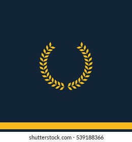 Laurel Wreath Icon. Simple Flat Winner Vector Pictogram.