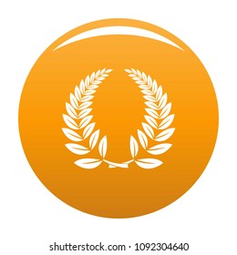 Laurel wreath icon. Simple illustration of laurel wreath vector icon for any design orange