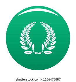 Laurel wreath icon. Simple illustration of laurel wreath vector icon for any design green