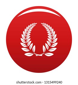 Laurel wreath icon. Simple illustration of laurel wreath vector icon for any design red