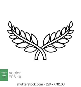 Laurel, wreath icon. Simple outline style. Symbol of victory, winner award, branch and leaves, roman concept. Line vector illustration design isolated on white background. EPS 10.